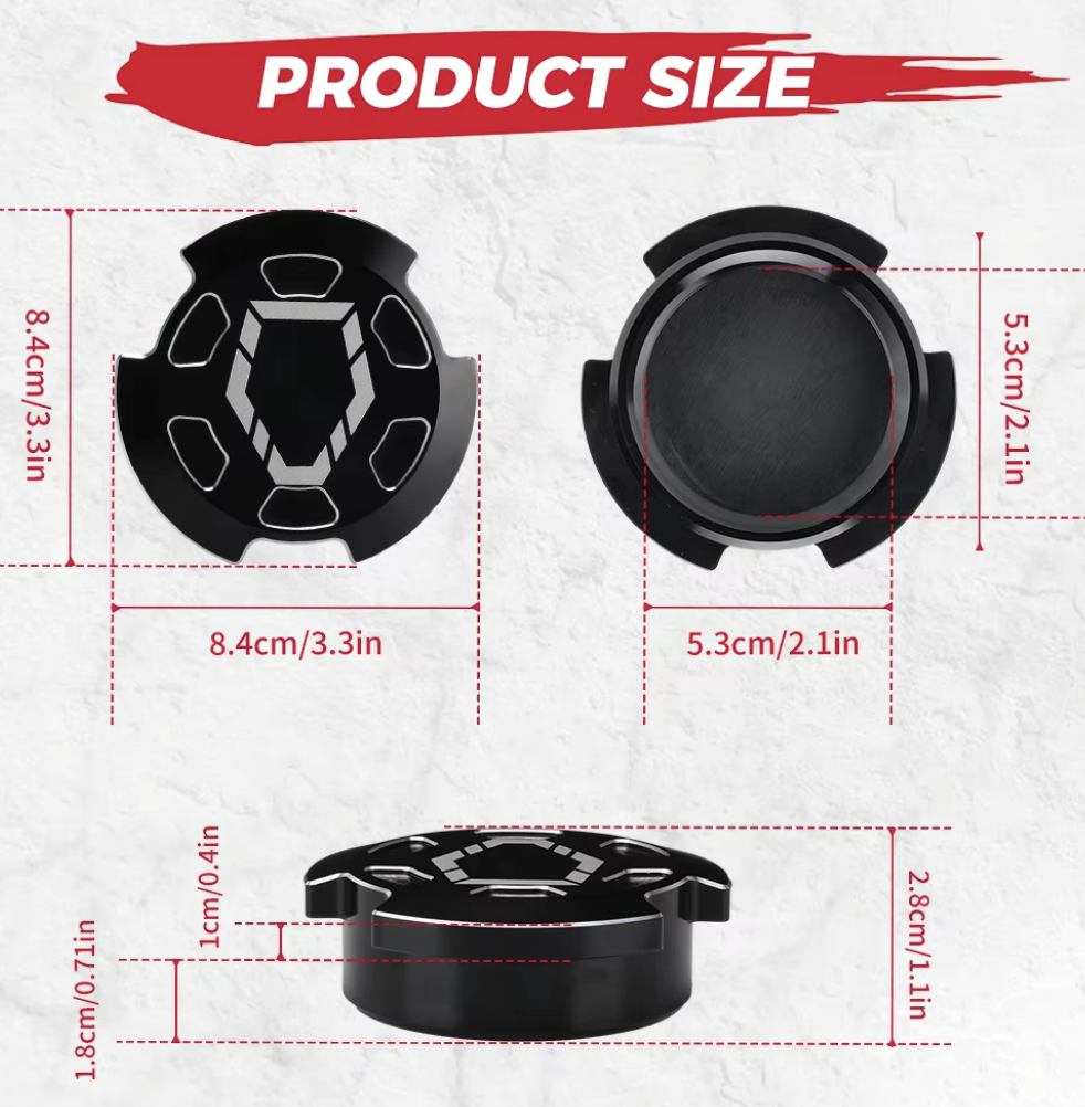 Aluminium Alloy Black CNC Fuel Cap